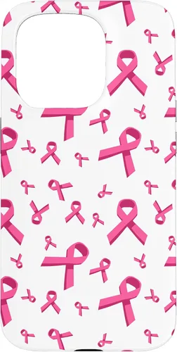 Vista 14 de Funda de soporte para iPhone 17 de mujeres de concientización sobre el cáncer de mama con patrón de cinta rosa
