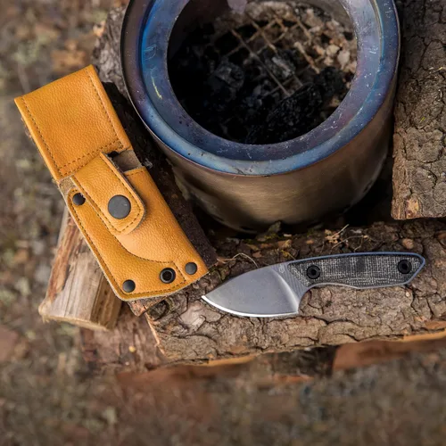 Vista 8 de Gerber Gear Stowe Cuchillo de bolsillo y funda - Hoja fija de 2.5" - Herramientas y equipo EDC - Micarta Compact everyday carry knife, includes