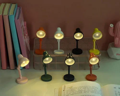 Vista 7 de Juego de 2 mini lámparas de mesa LED plegables para lectura nocturna, color negro Protección para los ojos, para el hogar, habitación