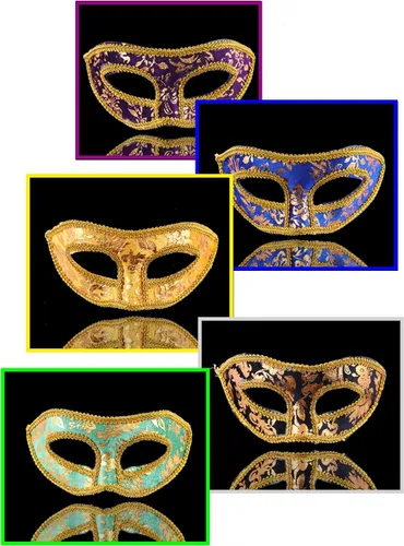Vista 3 de Youthful 14 máscaras retro unisex, máscaras de media cara, máscaras para fiesta, máscaras venecianas vintage, máscaras de baile de graduación