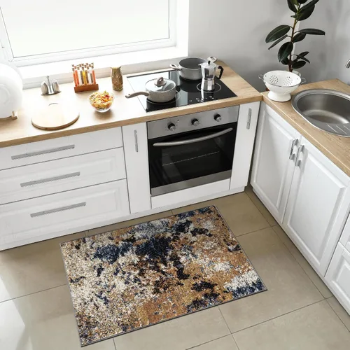 Vista 63 de Keen Home Design Alfombras de Área - 2x3 Que No Se Desprenden, Alfombras Abstractas para Cocina, Sala de Estar, Dormitorio, Comedor, Entrada Negro
