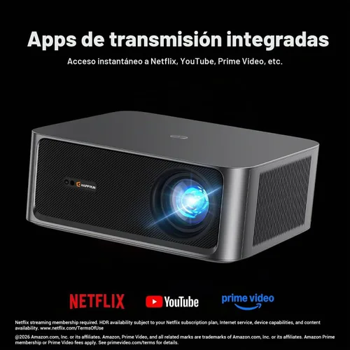 Vista 3 de Proyector inteligente para exteriores HAPPRUN 2500 ANSI, 4K, enfoque Negro