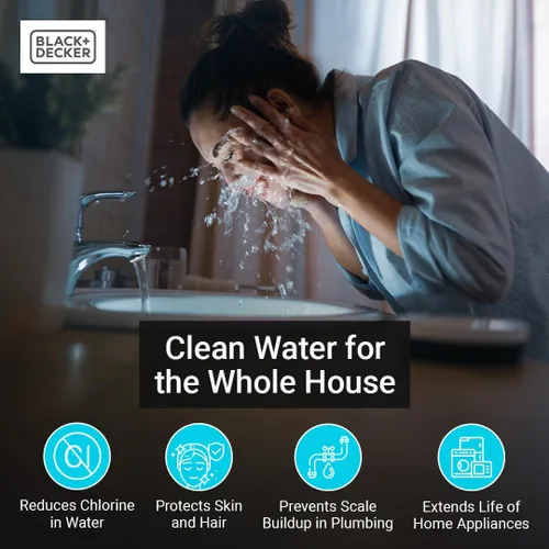 Vista 6 de BLACK+DECKER Sistema de filtro de agua para toda la casa Antiincrustante Sistema de filtración de 3 etapas para toda la casa, filtro anti-escala