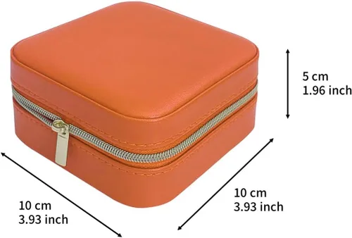 Vista 3 de Estuche de viaje para joyas con espejo, pequeño organizador de joyas de viaje, caja de joyería portátil, mini organizador de viaje, caja
