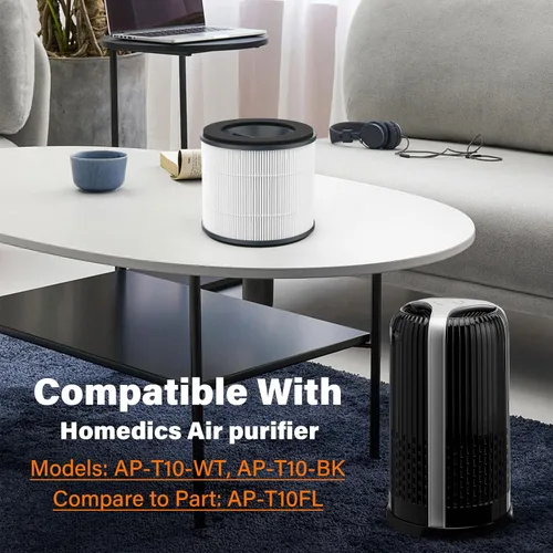 Vista 2 de AP-T10FL - Filtro de repuesto compatible con purificadores Homedics AP-T10-BK y AP-T10-WT, paquete de 2