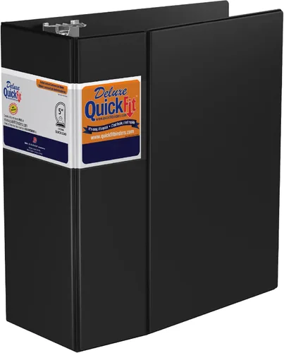 Vista 10 de QuickFit Carpeta comercial de alta resistencia, carpeta de 3 anillas en D, color negro, 1.5 pulgadas