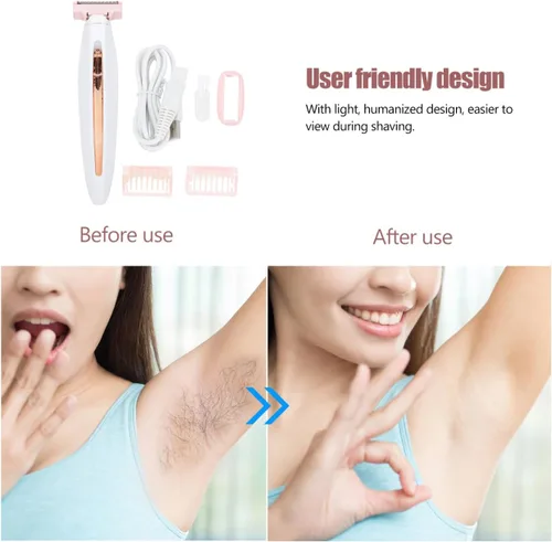 Vista 5 de FOMIYES 1 Unidades Dispositivo de Eliminación para Mujeres Portátil Depilador Cuerpo Dehairing Herramienta para Piernas Brazos Axilas Bikini Línea