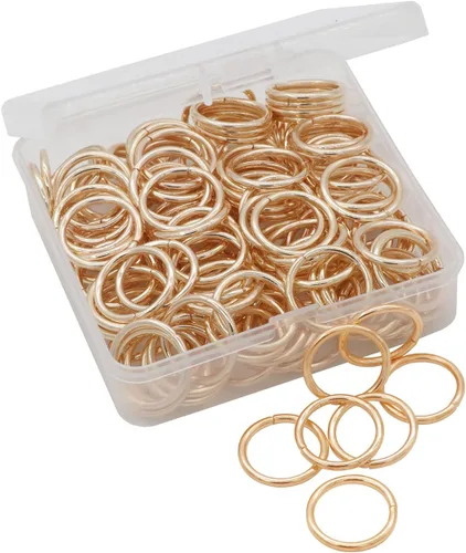 Vista 8 de 100 anillos de salto abiertos de 0.71 pulgadas, conectores de joyería de bronce para hallazgos de joyería, suministros de fabricación, pulseras