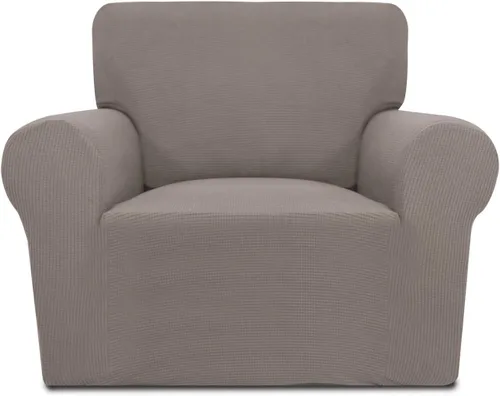 Vista 51 de PureFit Funda elástica para sofá biplaza, funda de sofá suave y antideslizante de jacquard de elastano, protector de muebles lavable con espuma