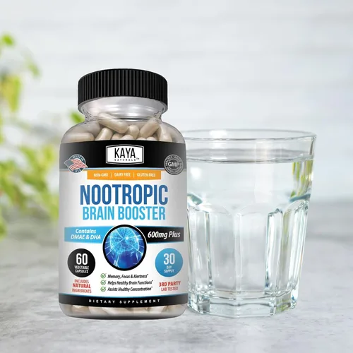 Vista 6 de Kaya Naturals - Potenciador cerebral nootrópico - para memoria y concentración - Suplemento de apoyo cerebral - Enfoque y concentración y precisión