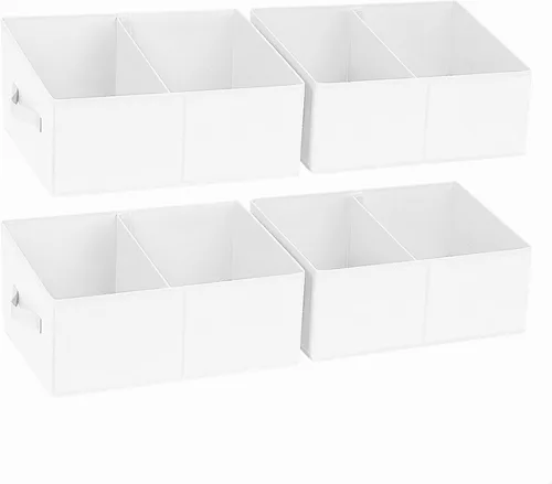 Vista 55 de DIMJ Contenedores de almacenamiento trapezoidales para ropa, 4 paquetes organizadores de armario y cestas de almacenamiento, cestas plegables