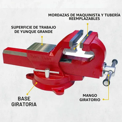 Vista 3 de Yost Vises ADI-6 Tornillo de Banco de Servicio Pesado Tornillo de Banco de Hierro Dúctil Austemperado con Resistencia a la Tracción de 130,000 PSI
