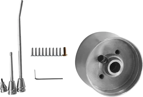 Vista 2 de Columna de dirección manual de 81 cm con inclinación, acabado de acero inoxidable pulido, con adaptador de rueda de 9 orificios, sin llave Columna
