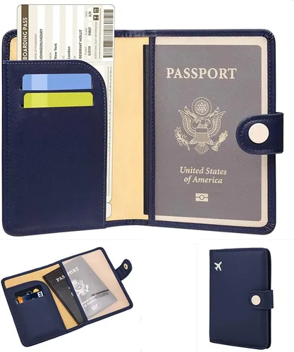 Vista 2 de NIMSO Simplicity - 2 fundas de identificación para pasaporte de viaje, protector para tarjetas de crédito, accesorios, bolsas de equipaje, cartera