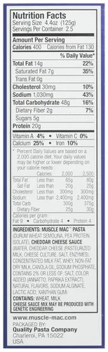 Vista 3 de MUSCLE MAC Deluxe Shells & Cheese, Cheddar, 11 onzas (paquete de 12), amarillo, QP002