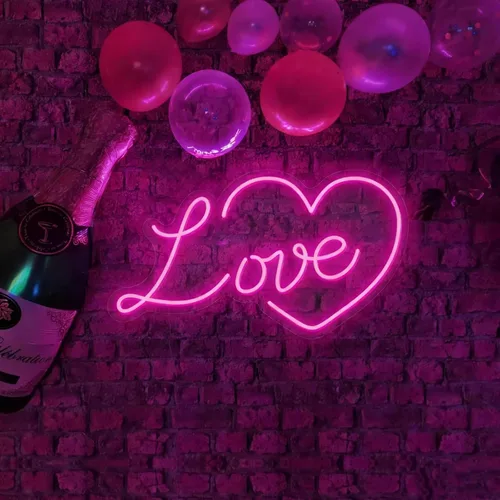 Vista 9 de XOXO - Letrero de luz LED de neón rosa para el día de San Valentín para pared de dormitorio, luces de neón para decoración de pared, letrero Xoxo
