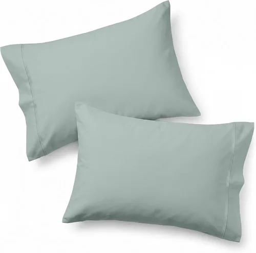 Vista 24 de Lane Linen - Juego de 2 fundas de almohada, 100% algodón orgánico, tamaño estándar, suaves, color blanco (20 x 26 pulgadas)