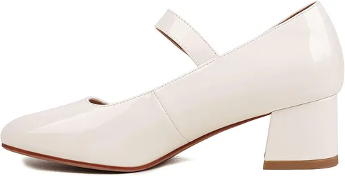 Vista 5 de Naiyee Mary Jane Shoes Women Chunky Heel Ankle Strap Dress Shoes for Women Low Heels Close Rounded Toe Pumps