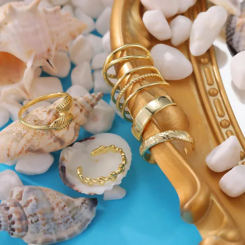 Vista 7 de PLOMFOV Anillos de dedo del pie de oro de 14 quilates rellenos de oro para mujer, anillos ajustables para los dedos del pie que no se deslustran