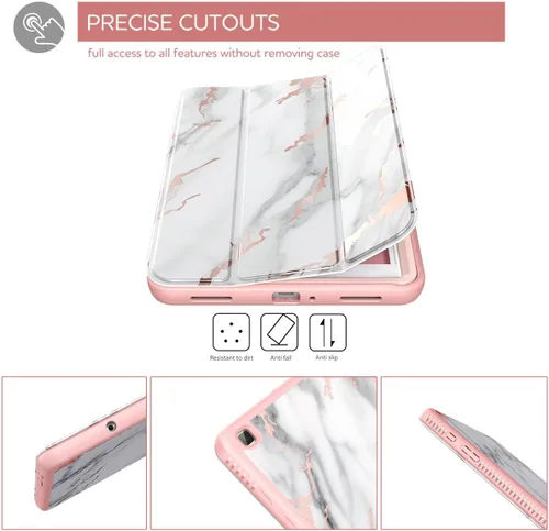 Vista 5 de SURITCH Funda para Samsung Galaxy Tab A 8.0 2019 (SM-T290/T295), [Protector de pantalla integrado] [apagado automático/activación] Funda de piel