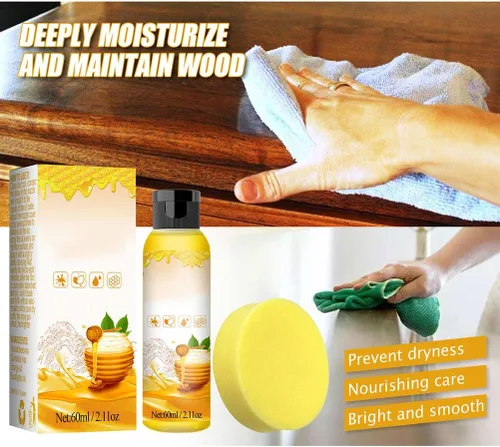 Vista 2 de Yosoo Spray de cuidado, spray de cuidado de cera de abejas, aerosol de cuidado de cera de abejas para muebles, cera de abeja condimentada
