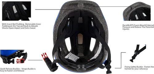 Vista 4 de Casco de bicicleta para niños de 1 a 8 años, cascos ajustables para niños y niñas, casco ligero para niños, ciclismo, scooter, deportivo, 18.9-21.3