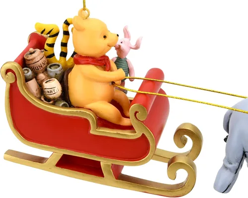Vista 5 de Tree Buddees Winne The Pooh - Trineo de Papá Noel con Eeyore y Piglet, 2 piezas de decoración grande de Navidad