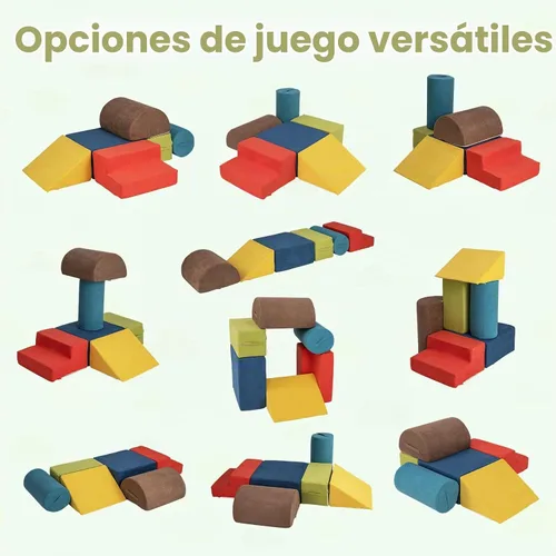 Vista 3 de INFANS Juguetes de escalada para niños pequeños, juego de 6 piezas de bloques de espuma suave para trepar y gatear con estructura de actividad