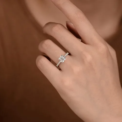 Vista 3 de SEIARA Anillos de compromiso de moissanita para mujer, anillos de promesa para ella, anillos con comodidad clásica y anillo de compromiso