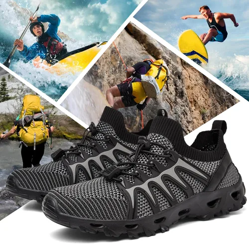 Vista 6 de Alibress - Zapatos de agua para hombres y mujeres, de secado rápido, zapatos acuáticos para senderismo, zapatos de playa para mujeres, zapatos