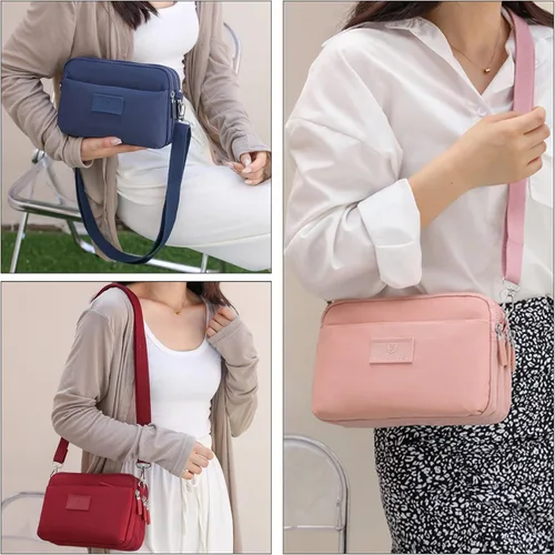 Vista 7 de NOTAG Monederos cruzados de nailon multibolsillos para mujer, bolsos y bolsos diarios