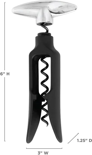 Vista 3 de True Sacacorchos autoestirable, plástico duradero con mango cromado fácil de girar, abridor de botellas de vino para camareros, herramientas de bar