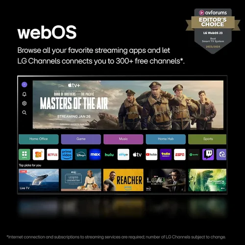 Vista 3 de LG Pantalla plana con procesador Smart TV 4K de 55 pulgadas clase OLED serie B4 con control remoto mágico alimentado por IA con Alexa incorporado