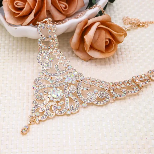 Vista 8 de Conjunto de joyas de boda collar nupcial pendientes pulseras