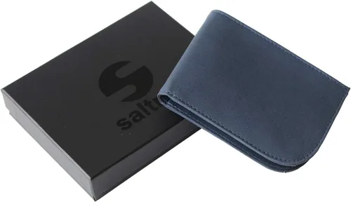 Vista 6 de Saltrek Cartera delgada con bolsillo frontal Bloqueo RFID Billfold de cuero minimalista