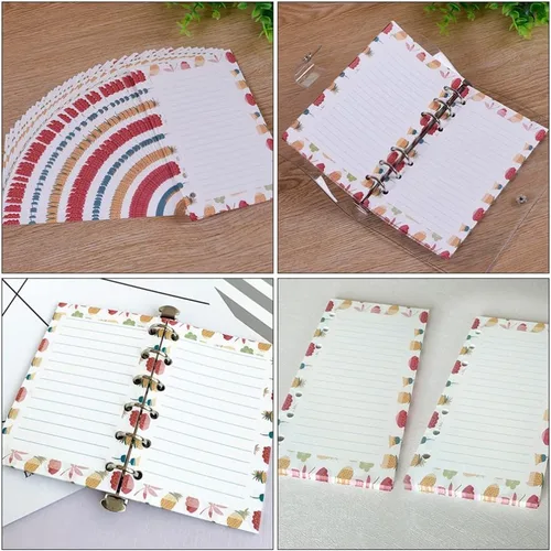 Vista 8 de STOBOK Paquete de 100 hojas de cuaderno con rayas anchas para diario