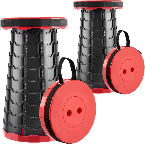 Vista 9 de Doseno Taburete plegable mejorado grueso, taburete plegable portátil retráctil, silla plegable portátil plegable para pesca, (rojo)