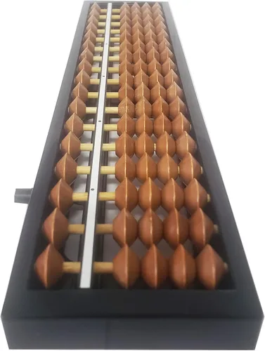 Vista 7 de Ábaco Soroban Profesional de 17 Columnas, Ábaco Matemático Estándar de Dígitos, Herramienta de Cálculo Matemático con Botón de Reinicio para Adultos