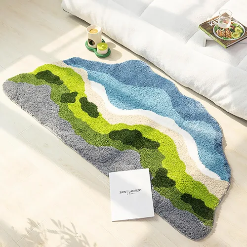Vista 12 de LEVINIS Moss - Alfombra de baño con diseño de musgo, antideslizante, suave y absorbente de agua, 31 x 20 pulgadas