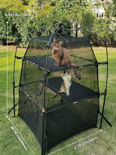 Vista 3 de Carcasas de campaña portátiles para mascotas y gatos para patio exterior
