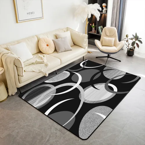 Vista 39 de Feelyou Tapete de jacquard para interiores para niños y niñas, 3 x 5, patrón floral, alfombra de sala de estar, alfombra de decoración floral ultra