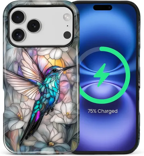 Vista 120 de Funda Compatible con iPhone 13/14 [Compatible con MagSafe] Protección de Doble Capa de Cáscara Dura Híbrida, Funda Magnética Protectora a Prueba