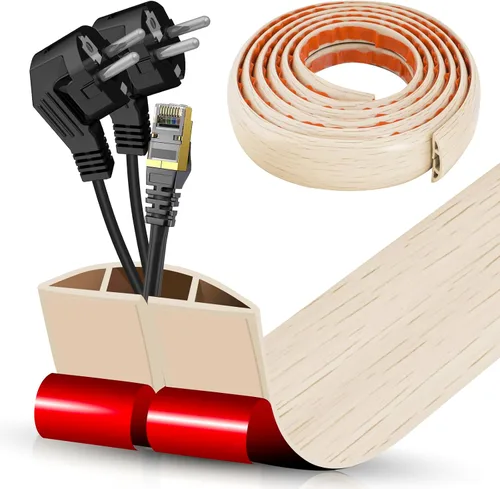 Vista 89 de Cubierta autoadhesiva para cables de suelo, gestión de cables de 3.3 pies, protector de tira de extensión para cables, evita tropiezos de cables
