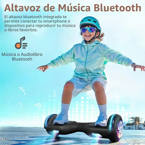 Vista 6 de CBD Hoverboard, Bluetooth 6.5" All-Terrain Off-Road Scooter with LED Lights Negro