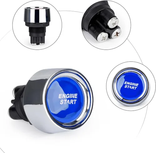 Vista 4 de AICEL Interruptor de arranque de botón de encendido para automóvil, camión, barco, RV, ATV, botón de arranque de motor de 12 V 50 A, interruptor