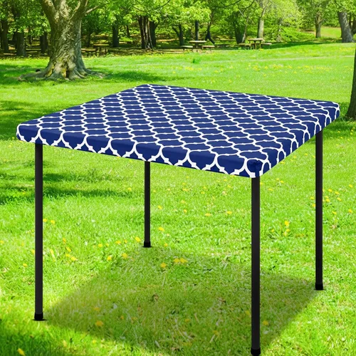 Vista 36 de Smiry Mantel cuadrado para mesa de pícnic, manteles de camping impermeables elásticos ajustables, protector de mantel de vinilo con respaldo de Gris