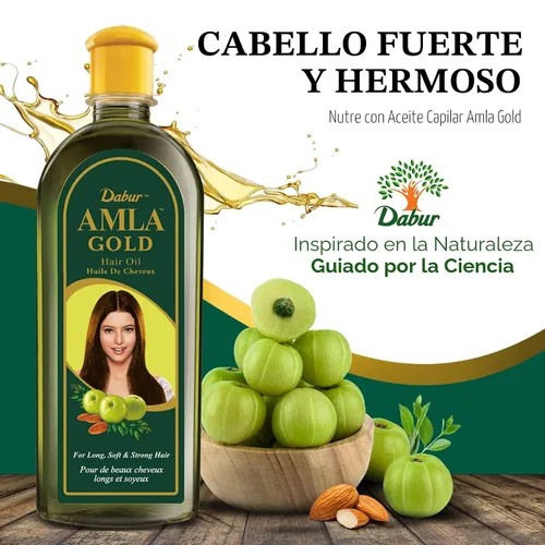 Vista 2 de Aceite de cabello Amla Natural de Vatika – Aceite herbal nutritivo para un cabello más fuerte, más grueso y más brillante – Enriquecido