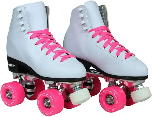 Vista 4 de Epic Skates Patines clásicos de cuatro ruedas con ruedas rosadas