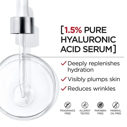 Vista 3 de L'Oreal Paris Skincare Revitalift Derm - Suero de ácido hialurónico para la piel, suero facial de ácido hialurónico puro al 1.5%, cuidado