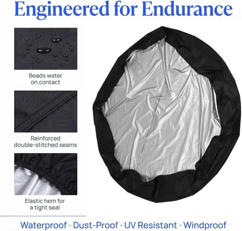 Vista 5 de DOITOOL Cubierta redonda para bañera de hidromasaje, cubierta antipolvo para piscina, resistente al agua, manta solar térmica, para vida al aire